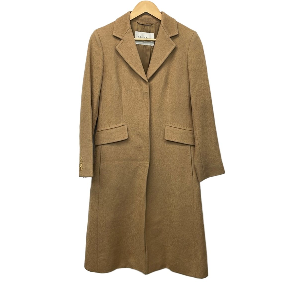 Max Mara Coat M Light Brown Long Sleeve Camel Autumn Winter 40