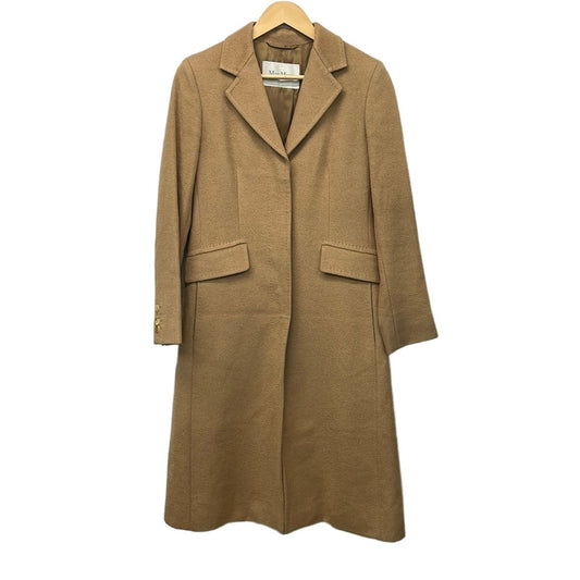 Max Mara Coat M Light Brown Long Sleeve Camel Autumn Winter 40