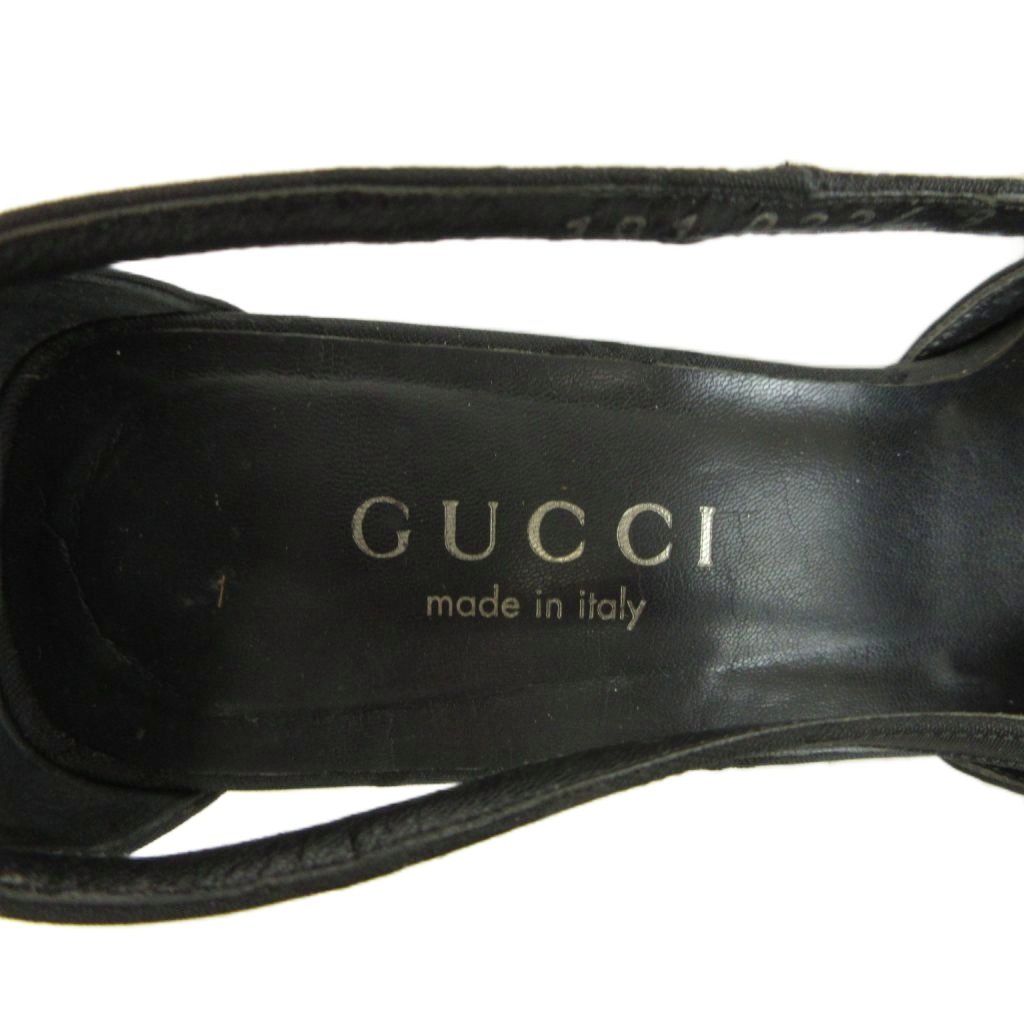 Gucci GG Canvas Square Toe Slingback Pumps Middle Heels All Over Print — view 7