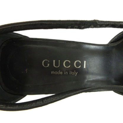 Gucci GG Canvas Square Toe Slingback Pumps Middle Heels All Over Print — view 7
