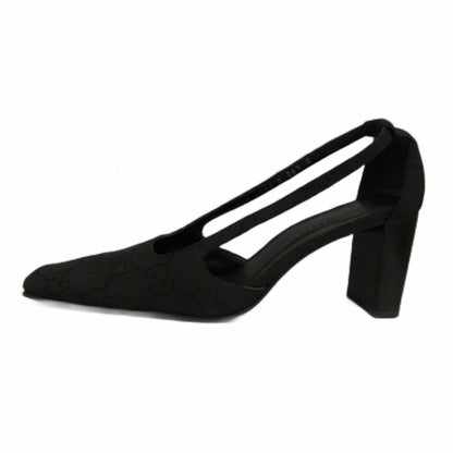 Gucci GG Canvas Square Toe Slingback Pumps Middle Heels All Over Print — view 2