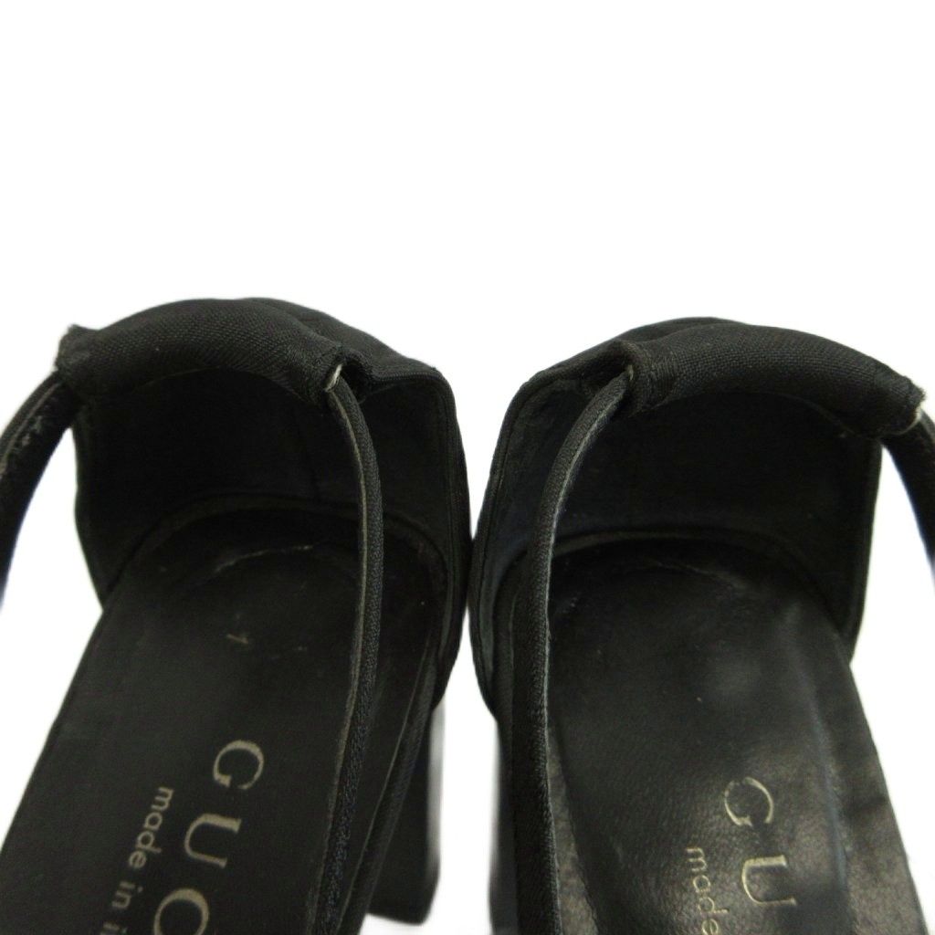Gucci GG Canvas Square Toe Slingback Pumps Middle Heels All Over Print — view 4