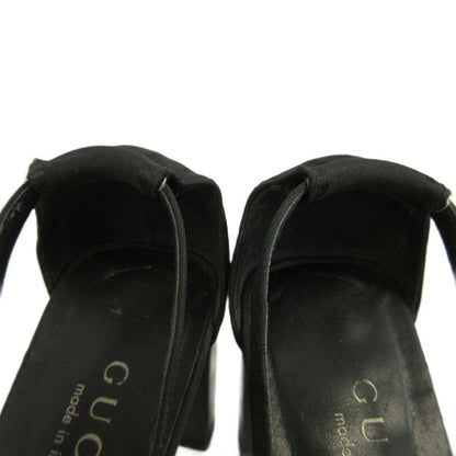 Gucci GG Canvas Square Toe Slingback Pumps Middle Heels All Over Print — view 4