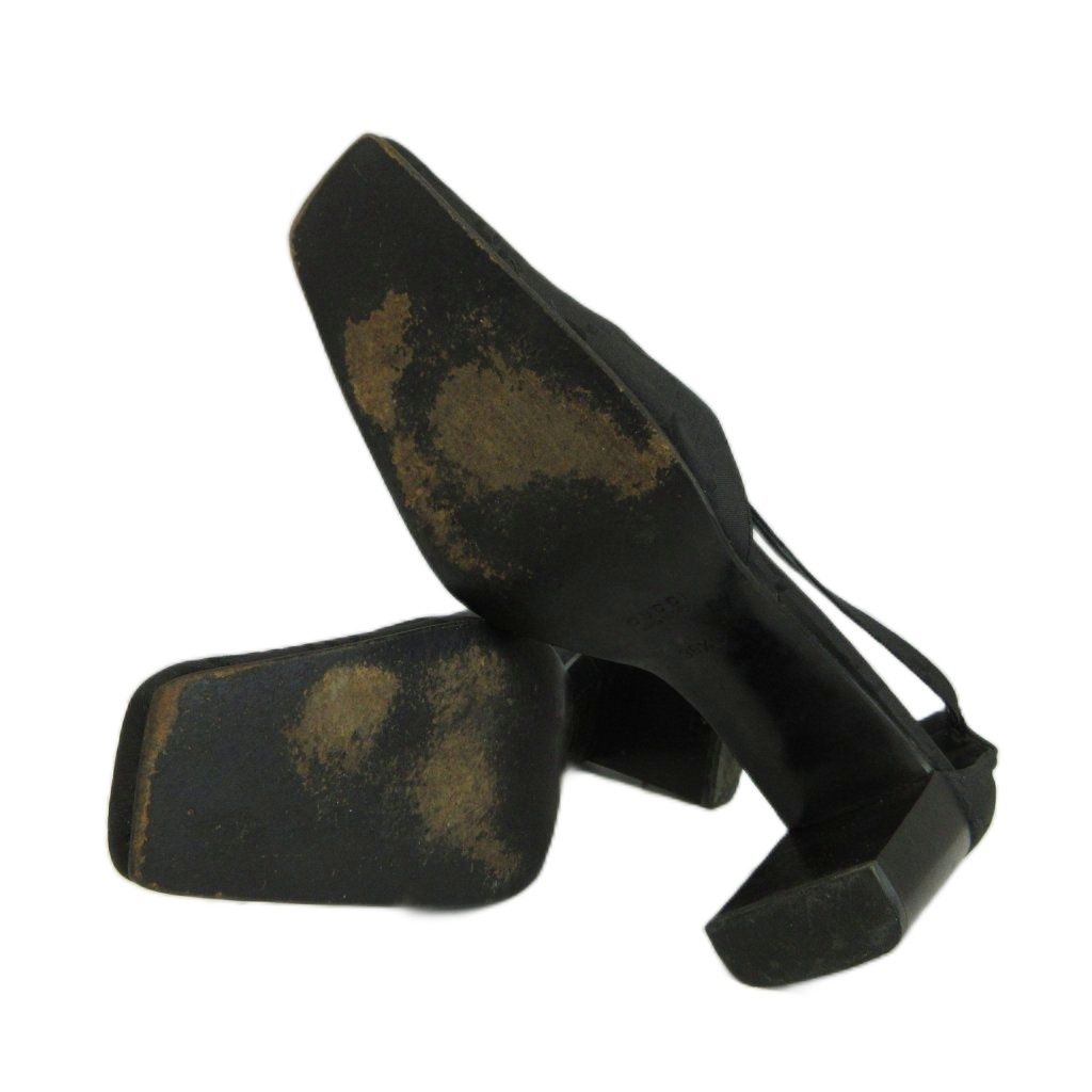 Gucci GG Canvas Square Toe Slingback Pumps Middle Heels All Over Print — view 6