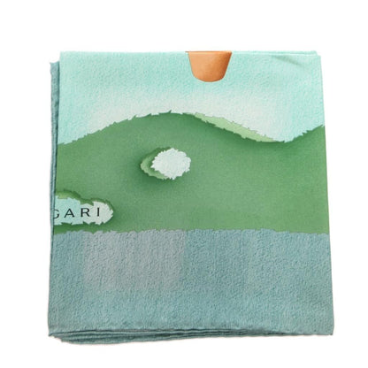 Bvlgari Scarf All Over Print Silk Green