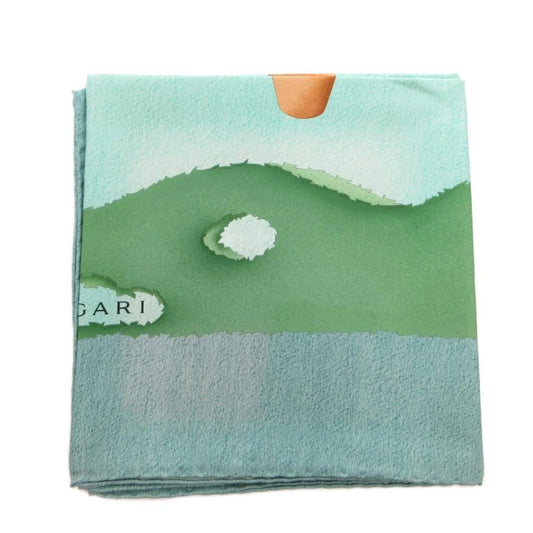 Bvlgari Scarf All Over Print Silk Green