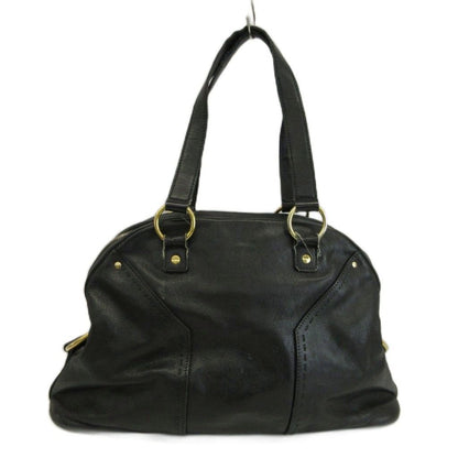 Saint Laurent Muse Handbag Shoulder Leather Dome Shape Gold Logo Black — view 2