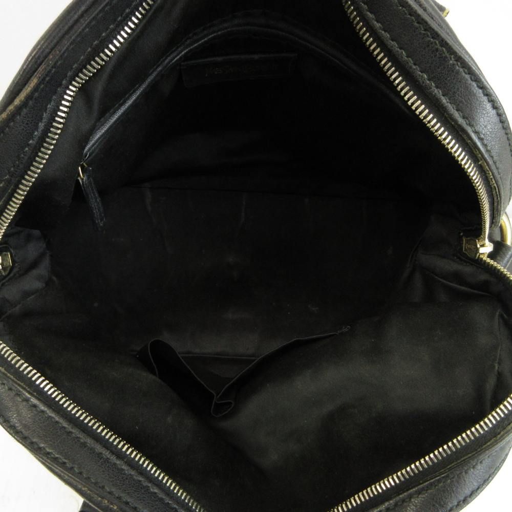 Saint Laurent Muse Handbag Shoulder Leather Dome Shape Gold Logo Black — view 3