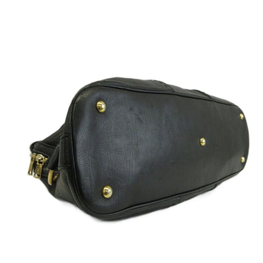 Saint Laurent Muse Handbag Shoulder Leather Dome Shape Gold Logo Black — view 6