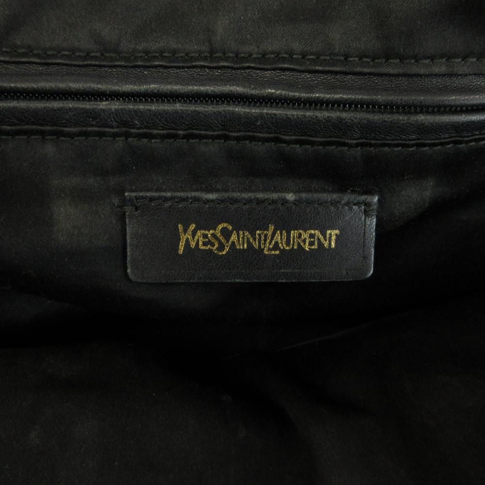 Saint Laurent Muse Handbag Shoulder Leather Dome Shape Gold Logo Black — view 4