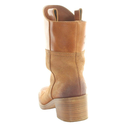 Chanel Short Boots Suede Smooth Square Toe CC Logo Brown — view 3