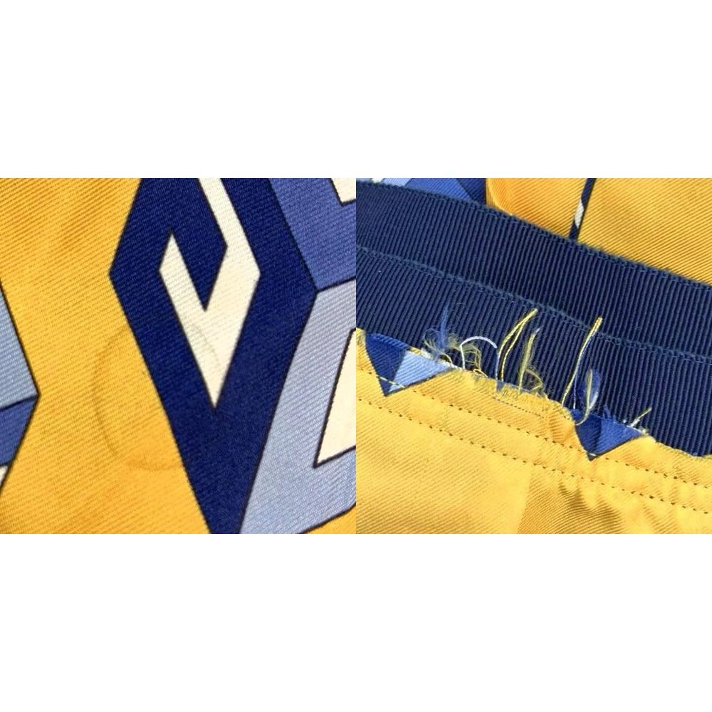 Gucci Pleated Skirt Silk Yellow Cube Logo All Over Print 38 — view 5