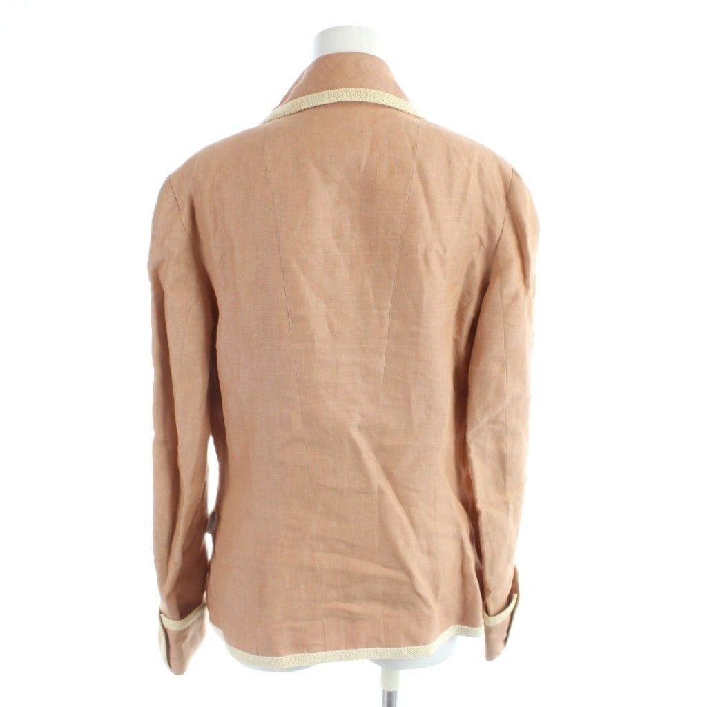 Chanel Vintage Set Blazer Tailored Jacket Trapezoid Skirt Knee-Length Linen CC — view 4
