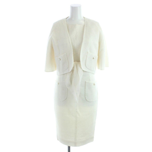 Chanel Set Ensemble Dress Sleeveless Knee-Length Short Jacket Cotton Silk Blend
