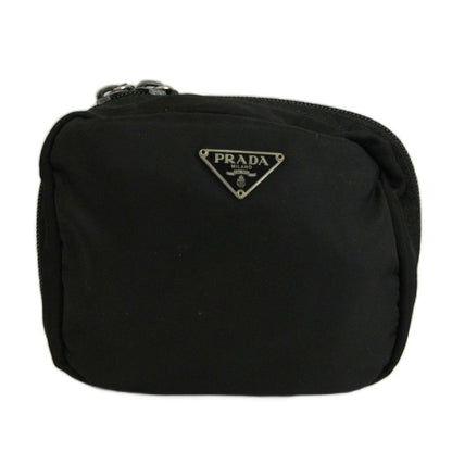 Prada Makeup Pouch Case Nylon Zip Around Black