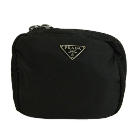 Prada Makeup Pouch Case Nylon Zip Around Black