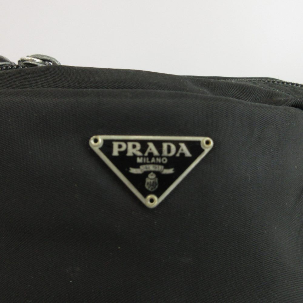 Prada Makeup Pouch Case Nylon Zip Around Black — view 7