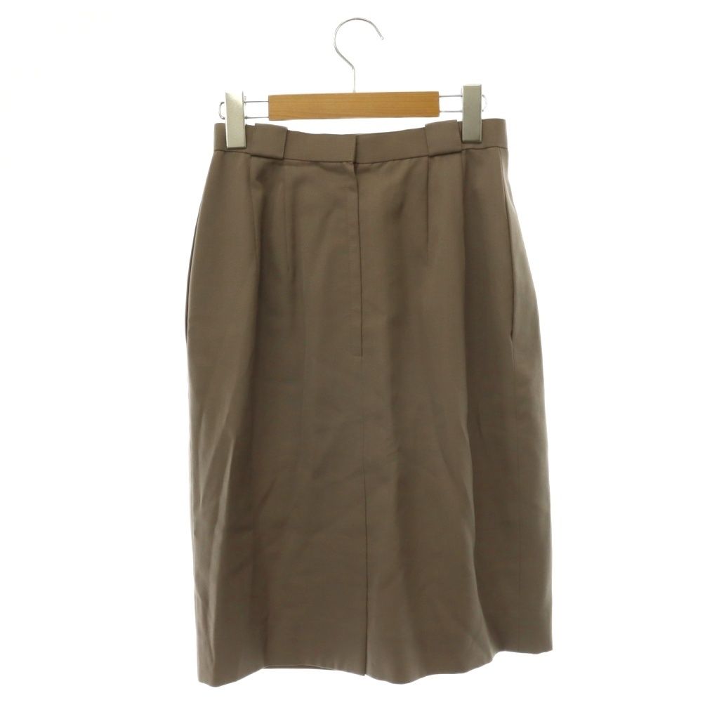 Dior Set Suit Collarless Jacket Pencil Skirt Wool 9 Mochabeige — view 6