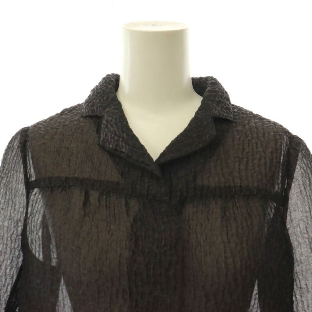 Prada Sier Jacket Organdy Silk Charcoal 38 — view 5