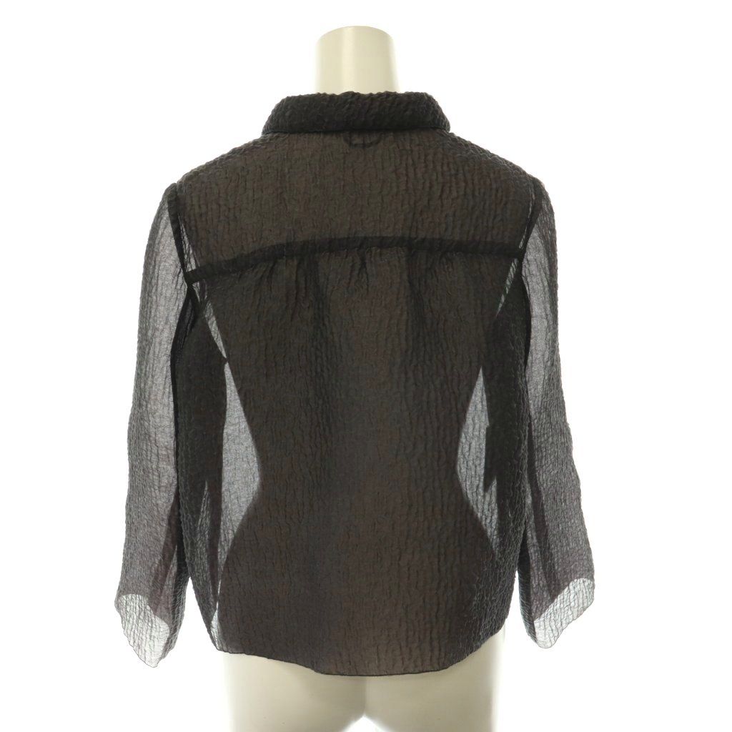 Prada Sier Jacket Organdy Silk Charcoal 38 — view 2