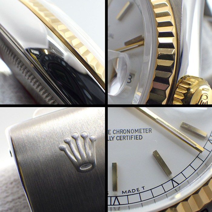 Rolex Watch Datejust White Dial Date 18k Yellow Gold SS Automatic — view 6
