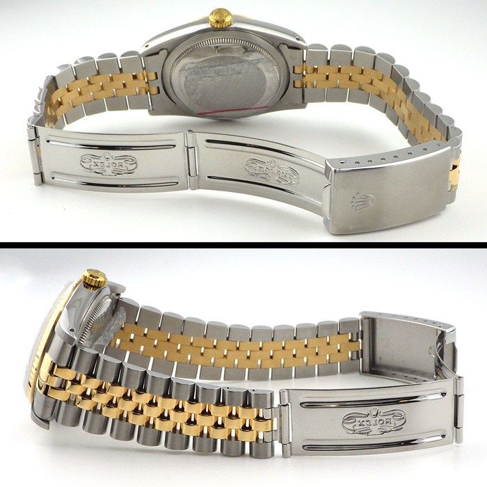 Rolex Watch Datejust White Dial Date 18k Yellow Gold SS Automatic — view 3