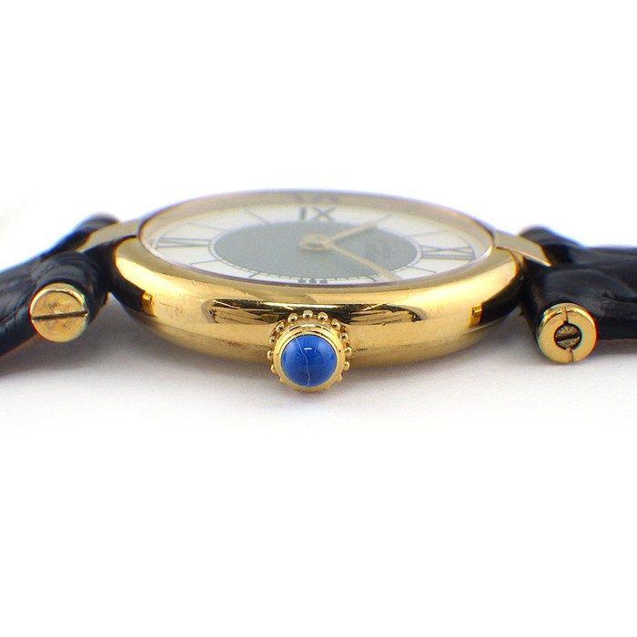 Cartier Watch Must Vendome SM Gray White Dial Roman Index Calfskin Strap 925 — view 2
