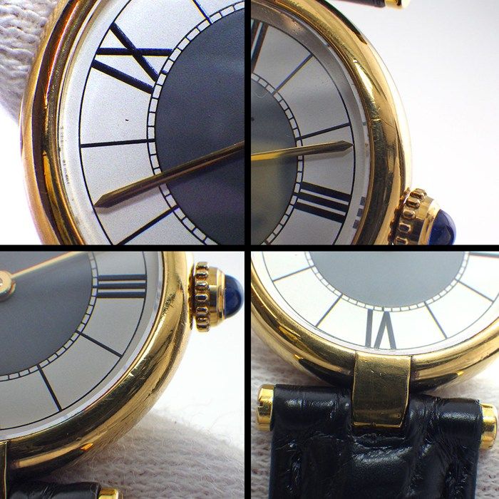 Cartier Watch Must Vendome SM Gray White Dial Roman Index Calfskin Strap 925 — view 6