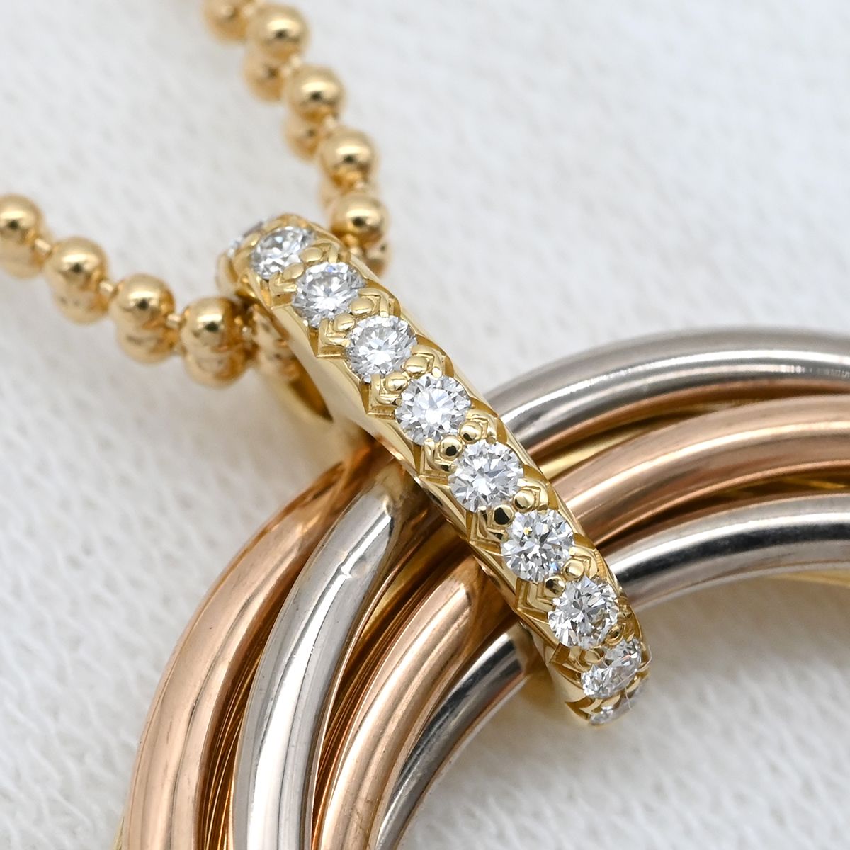 Cartier Necklace Trinity Diamond Yellow Gold Pink White 18k — view 8