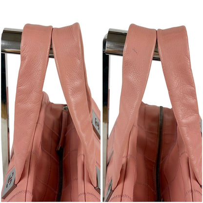 Chanel Choco Bar Bowling Bag Pink Caviar Leather — view 7