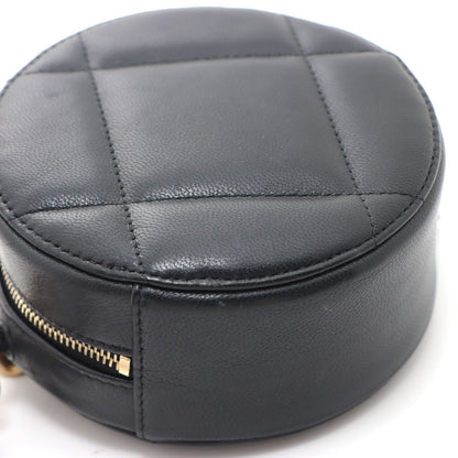 Chanel 19 Round Chain Shoulder Bag Leather Black Silver Ruthenium — view 7