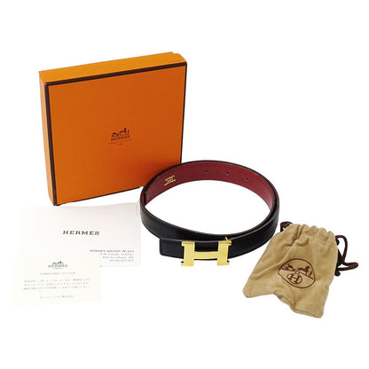Hermes Belt Mini Constance Leather Black Red Gold 65 Reversible — view 8