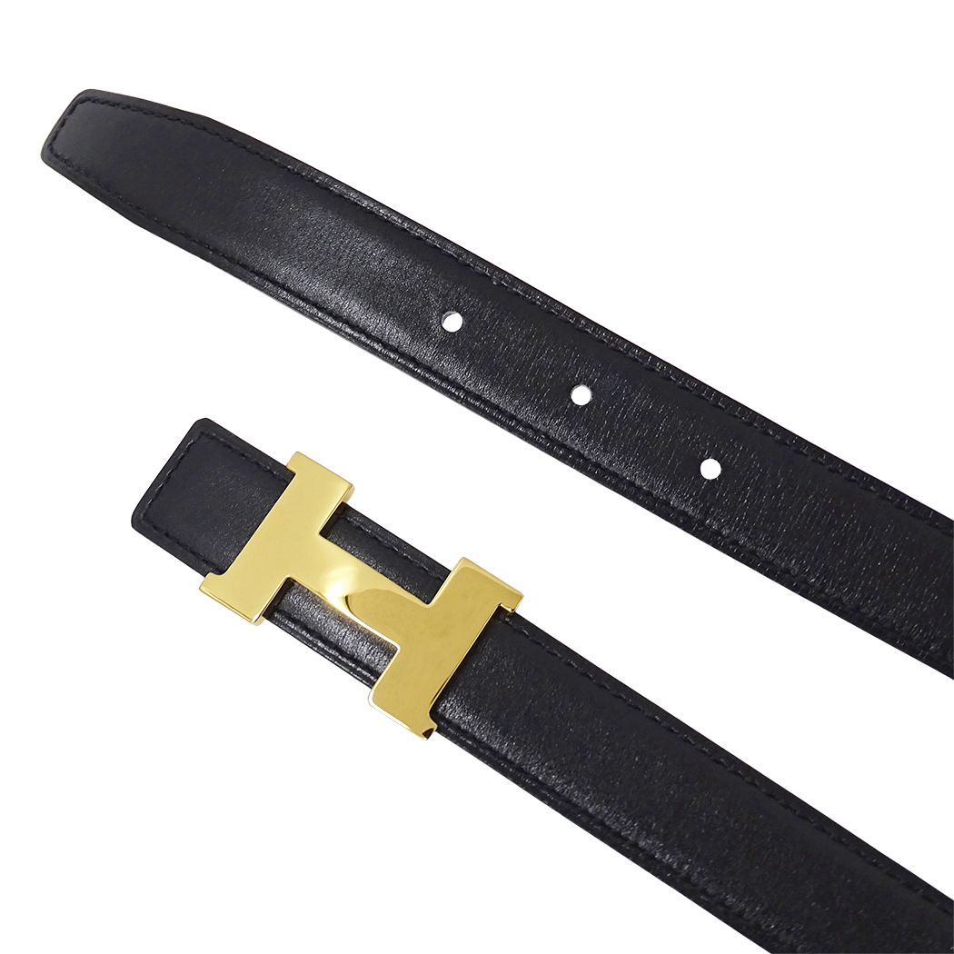 Hermes Belt Mini Constance Leather Black Red Gold 65 Reversible — view 4