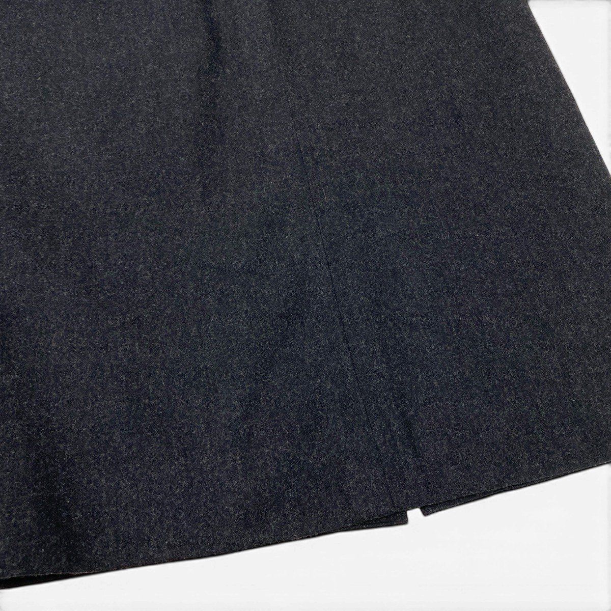 Chanel Boutique Wool Skirt CC Logo Button Long Pencil Gray — view 6