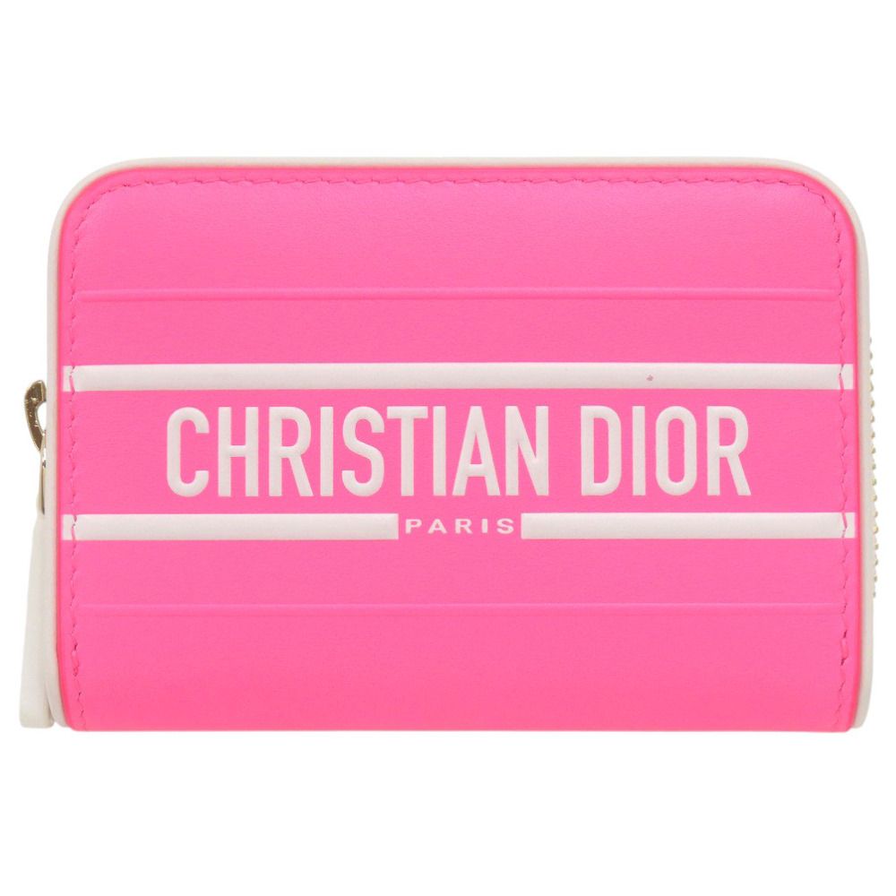 Dior Leather Pink Coin Purse Card Case