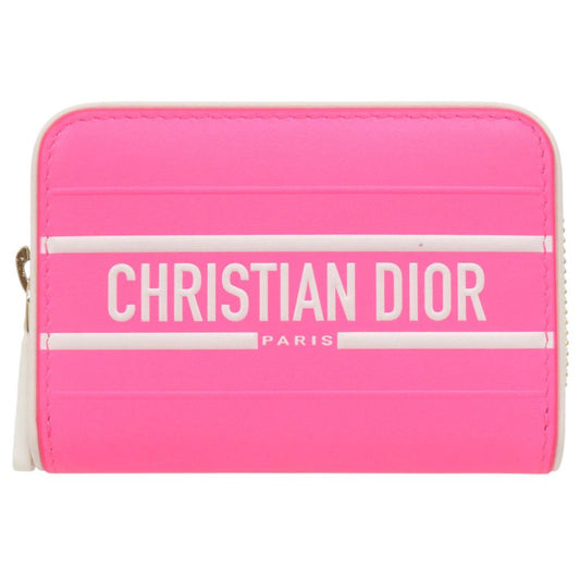 Dior Leather Pink Coin Purse Card Case