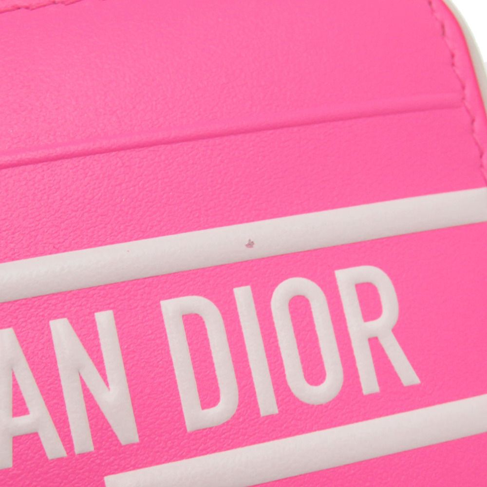 Dior Leather Pink Coin Purse Card Case — view 7