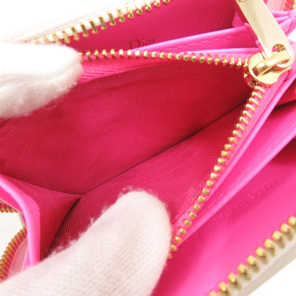 Dior Leather Pink Coin Purse Card Case — view 6