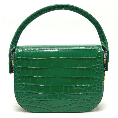 Chanel Shoulder Bag CC Logo Mini Top Handle Flap Metiers D'art Leather Green — view 2