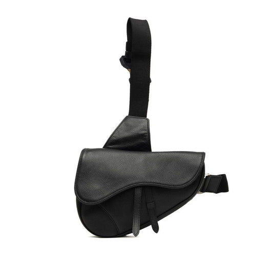 Dior Saddle Shoulder Bag Black Leather
