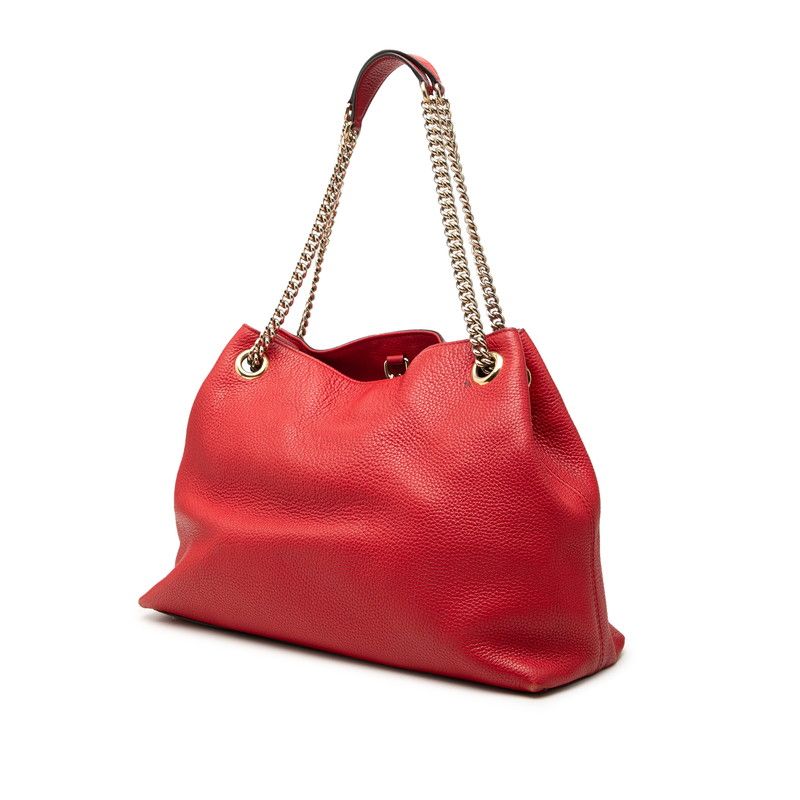 Gucci Soho Chain Shoulder Bag Tassel Red Leather — view 2