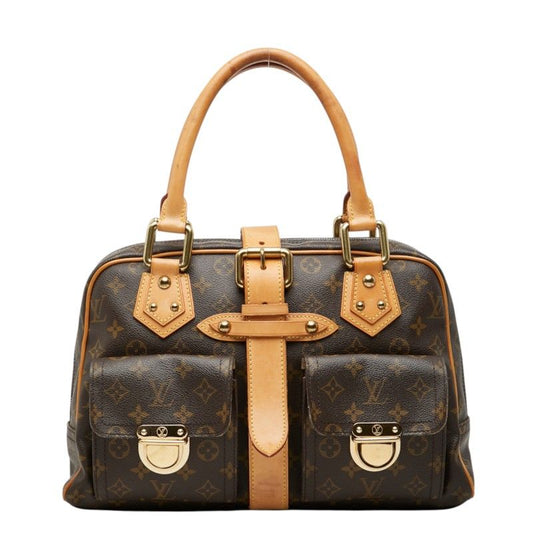 Louis Vuitton Monogram Manhattan GM Handbag Brown Leather