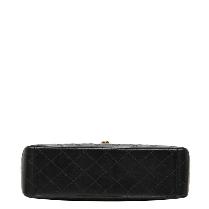 Chanel CC Logo Quilted Chain Shoulder Bag Black Lambskin — view 3