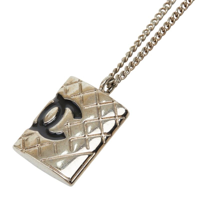 Chanel Cambon CC Logo Chain Pendant 05C Silver Metal