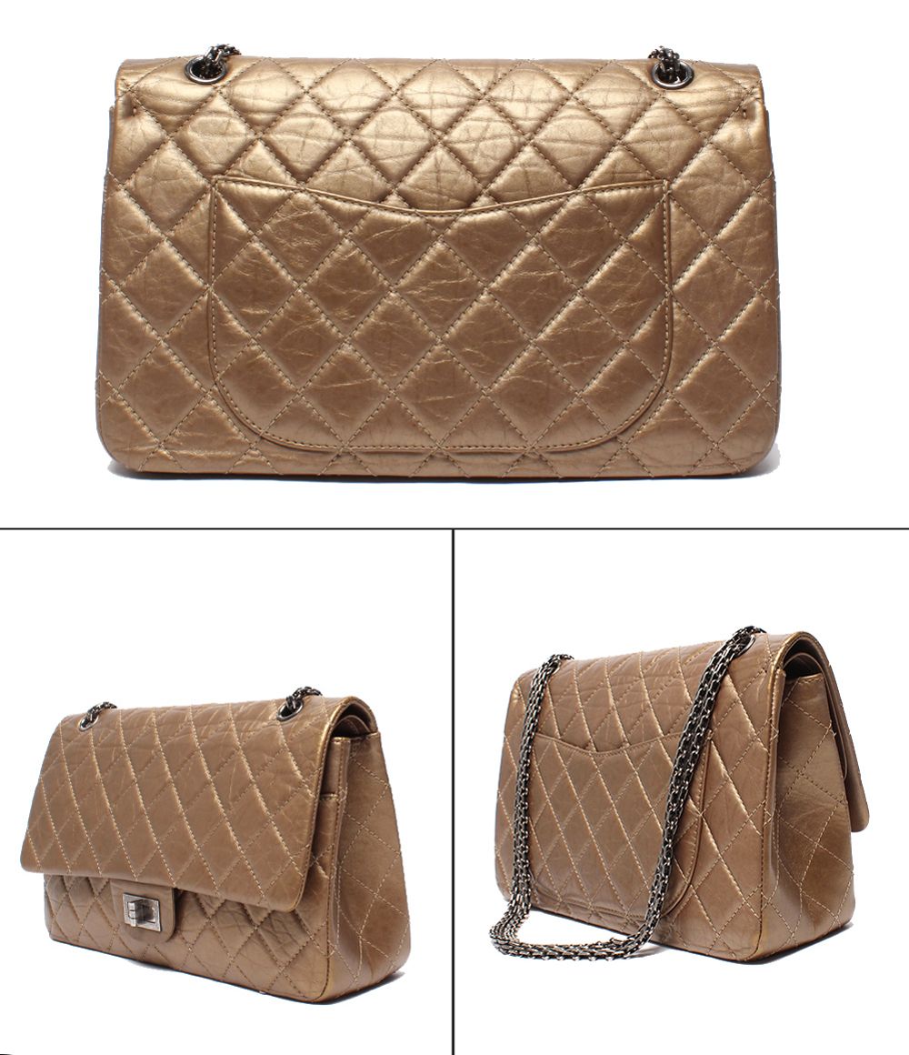 Chanel Chain Shoulder Bag Quilted 2.55 Silver Double Flap — view 2