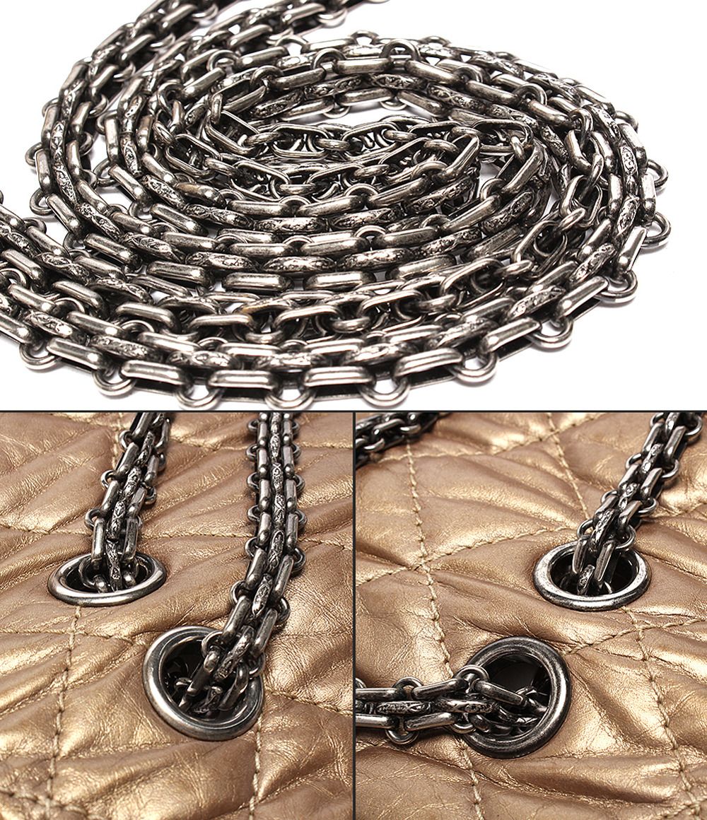Chanel Chain Shoulder Bag Quilted 2.55 Silver Double Flap — view 8