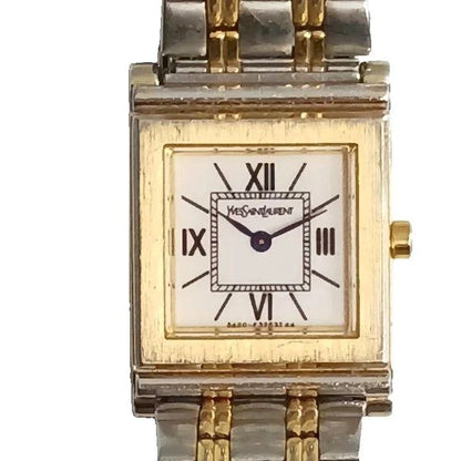 Saint Laurent Watch Quartz Roman Square Silver