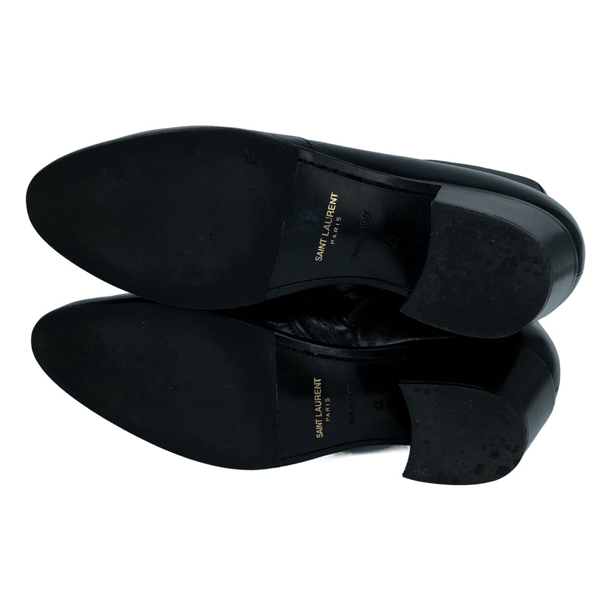 Saint Laurent Paris Joey Leather Side Zip Boots Black — view 5