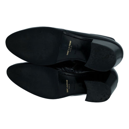 Saint Laurent Paris Joey Leather Side Zip Boots Black — view 5