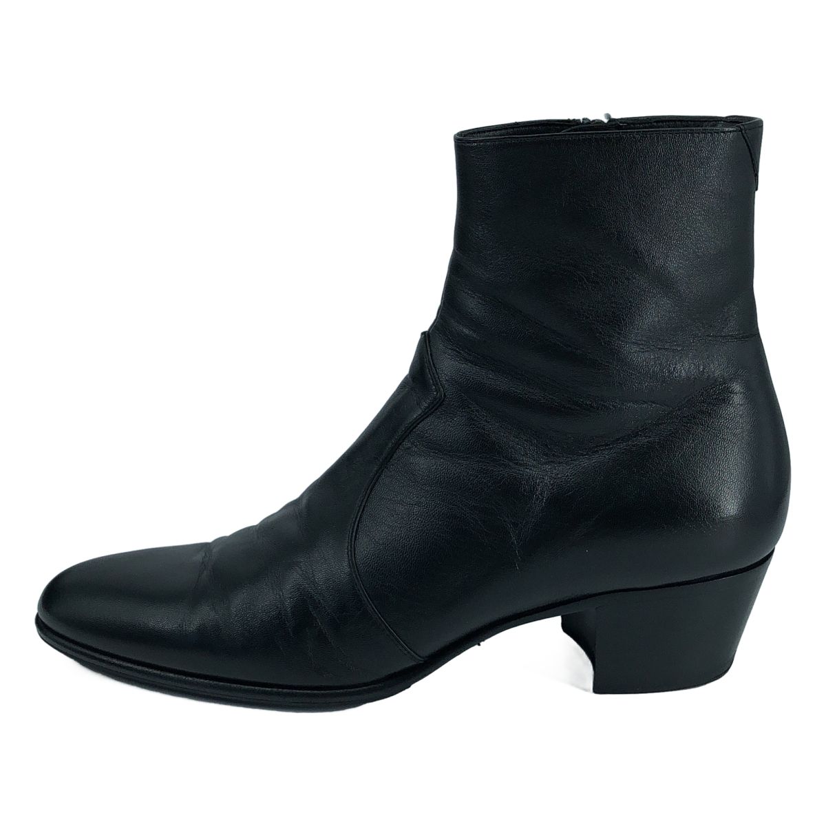 Saint Laurent Paris Joey Leather Side Zip Boots Black — view 2